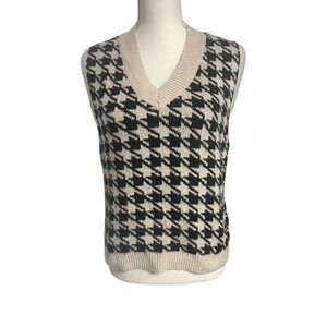 Pink Rose Cropped Houndstooth Sweater Vest Women's XS